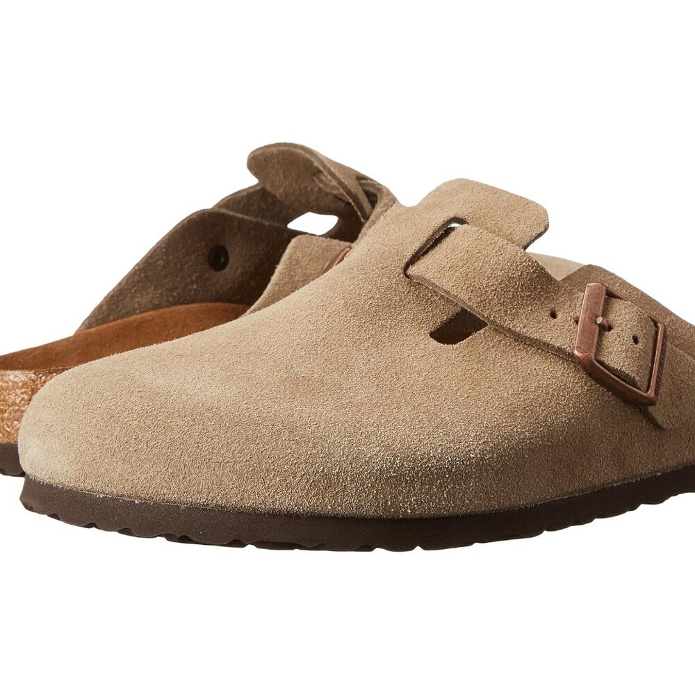 Boston Birkenstock Clogs- soft bed, Taupe, Size 40